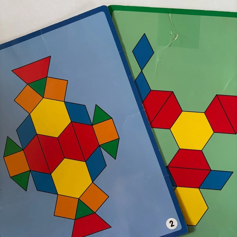 Lakeshore Pattern Blocks Design Boards Set Preschool Homeschool Stem Math Prek